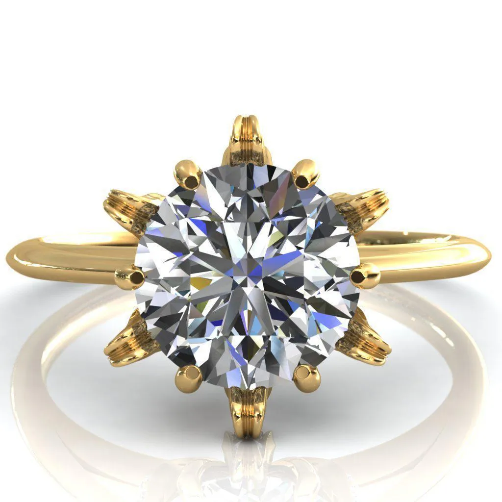 Wild Lily Round Center Stone Engagement Ring