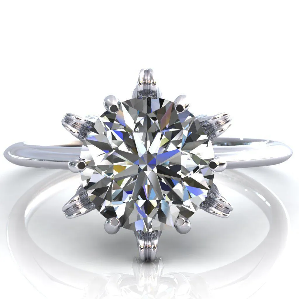 Wild Lily Round Center Stone Engagement Ring