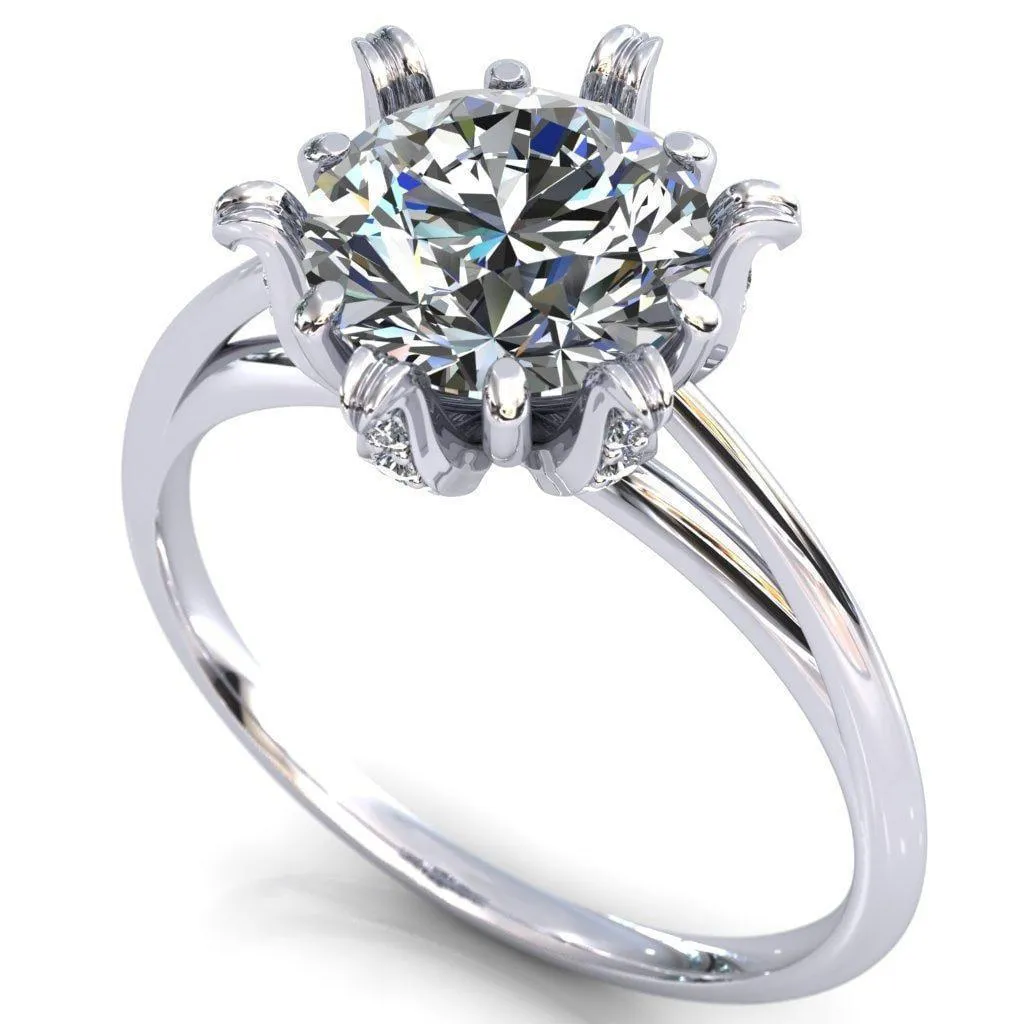 Wild Lily Round Center Stone Engagement Ring
