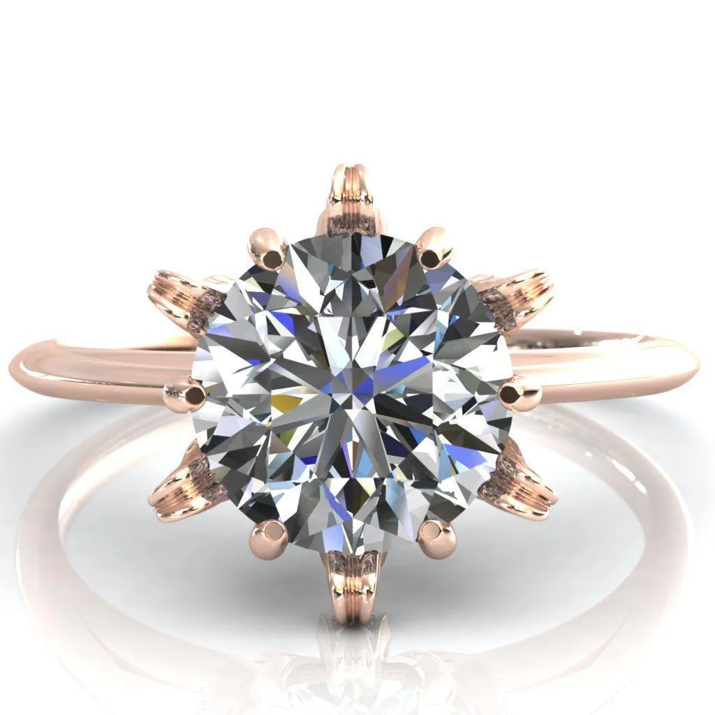 Wild Lily Round Center Stone Engagement Ring
