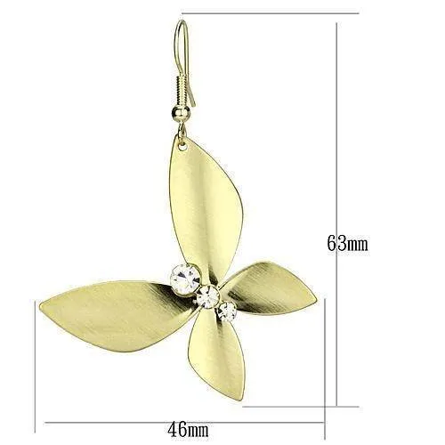 Women's Earrings - Matte Gold & Gold Iron Earrings with Top