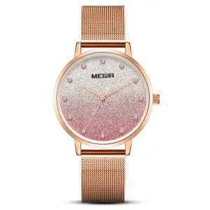 Women's Gradient Glitter Design Dial Watch