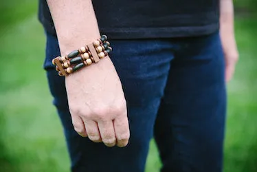 Wood Bead Bracelet | 3 strand