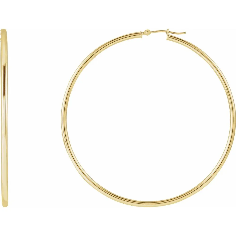 Yellow Gold Large Hoop Earrings