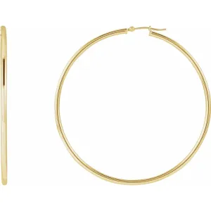 Yellow Gold Large Hoop Earrings