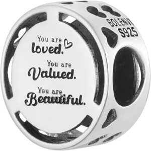 You Are Loved, Valued, Beautiful Bead Charm