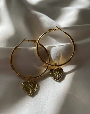 Your Song Gold Heart Hoop Earrings