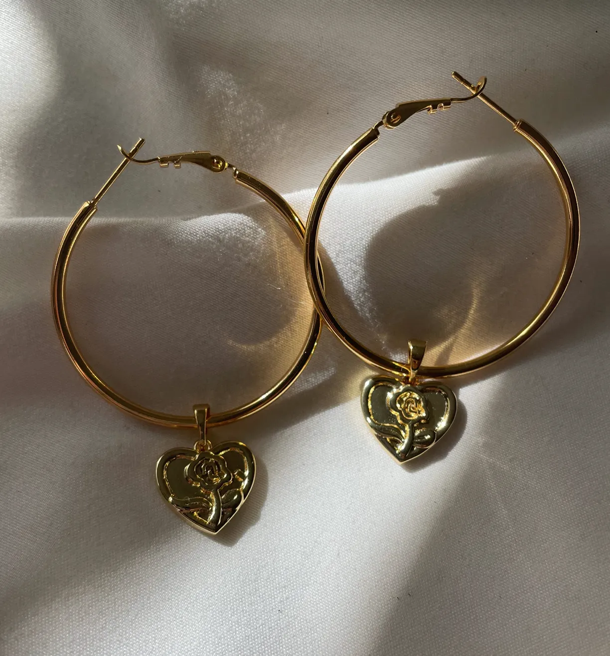 Your Song Gold Heart Hoop Earrings