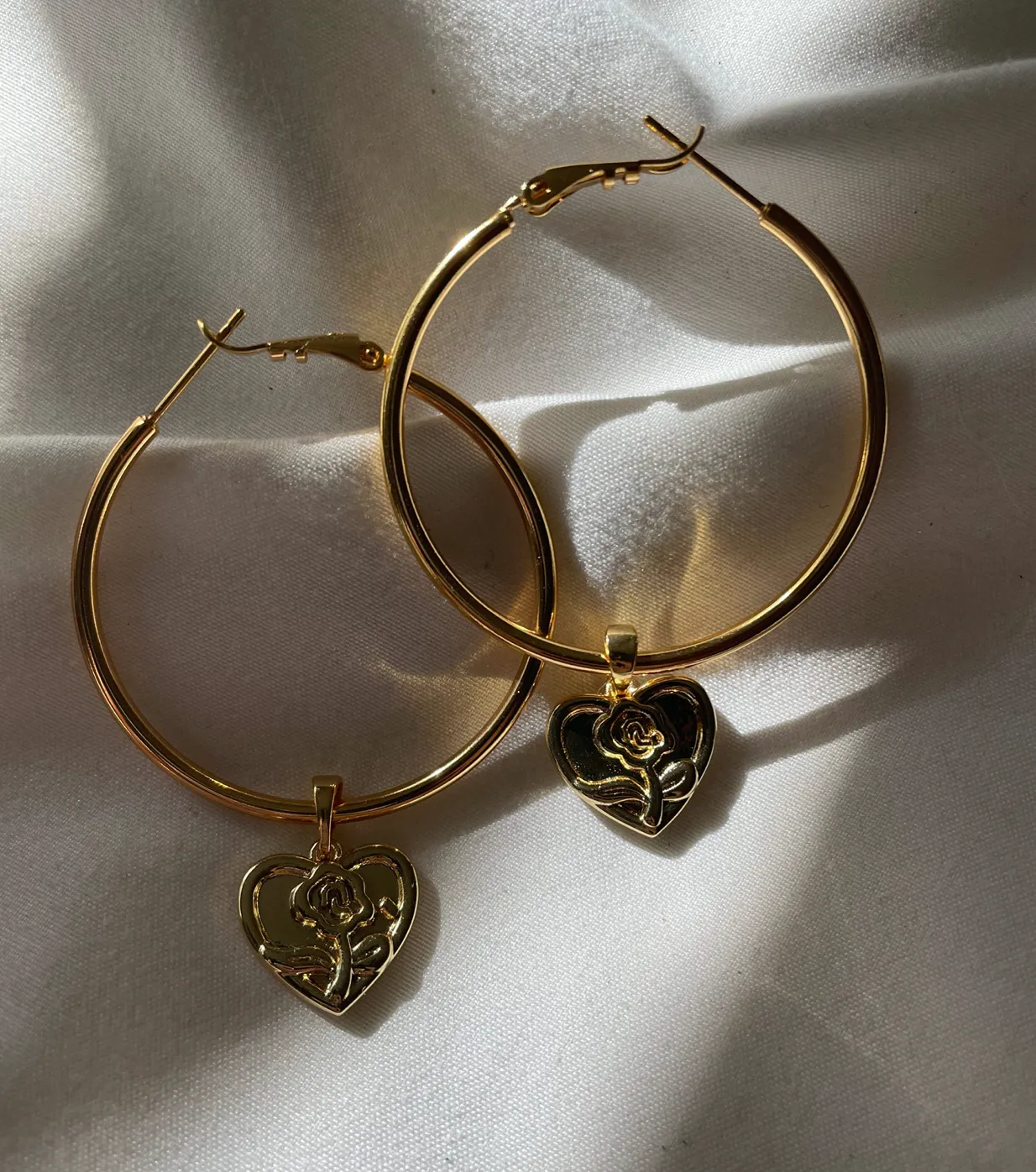 Your Song Gold Heart Hoop Earrings