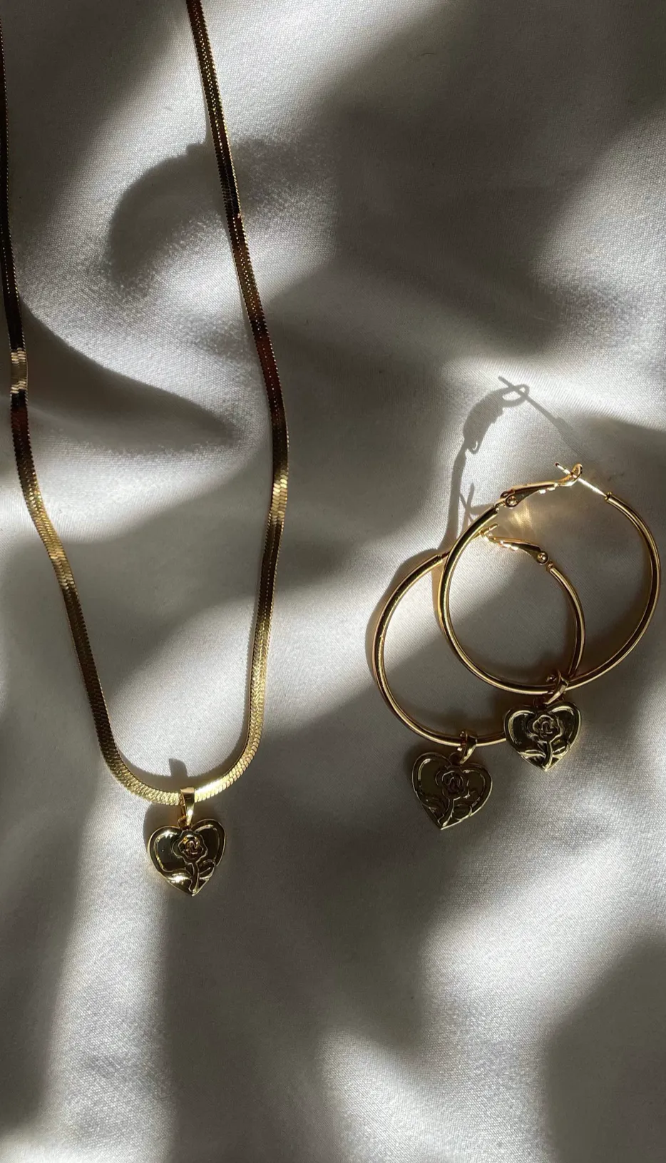 Your Song Gold Heart Hoop Earrings