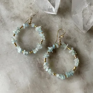 Yvette Aquamarine Hoop Earrings