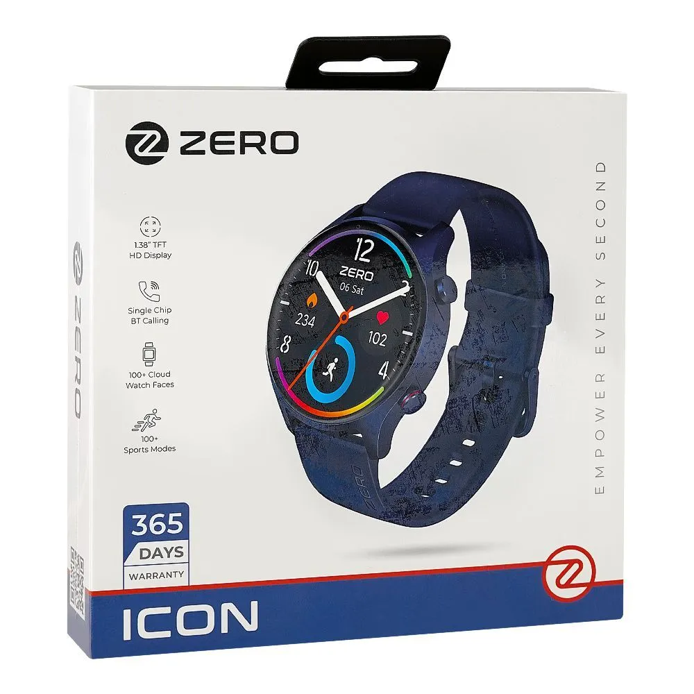 Zero 1.38" TFT HD Display Smart Watch, IP68 Water Resistant, Space Blue