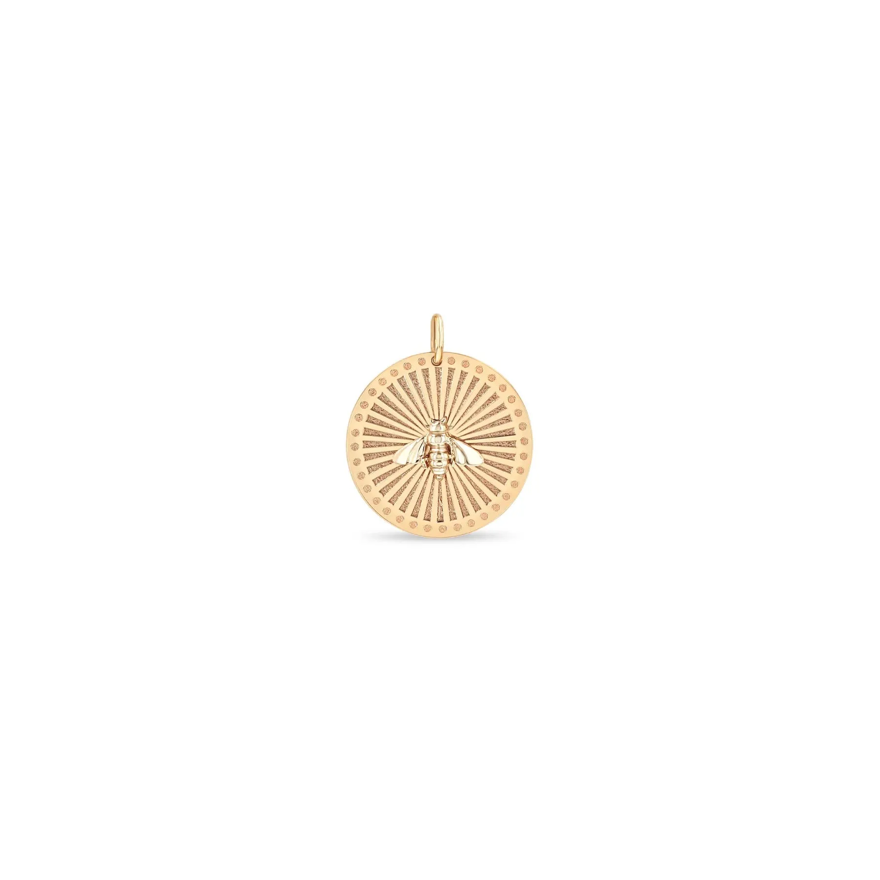 Zoe Chicco Gold Single Bee Medium Sunbeam Medallion Charm