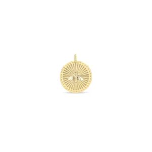 Zoe Chicco Gold Single Bee Medium Sunbeam Medallion Charm