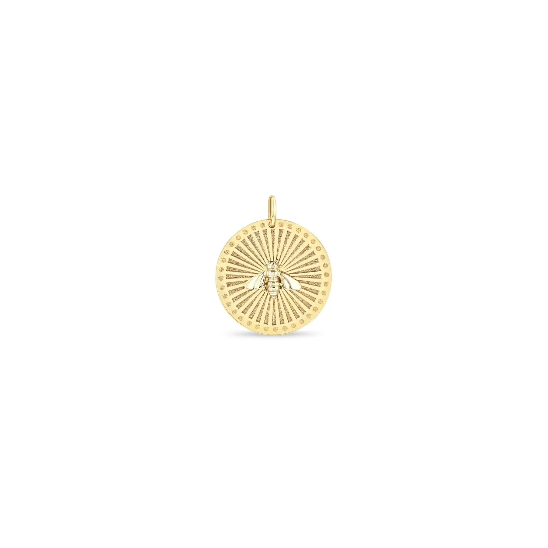 Zoe Chicco Gold Single Bee Medium Sunbeam Medallion Charm